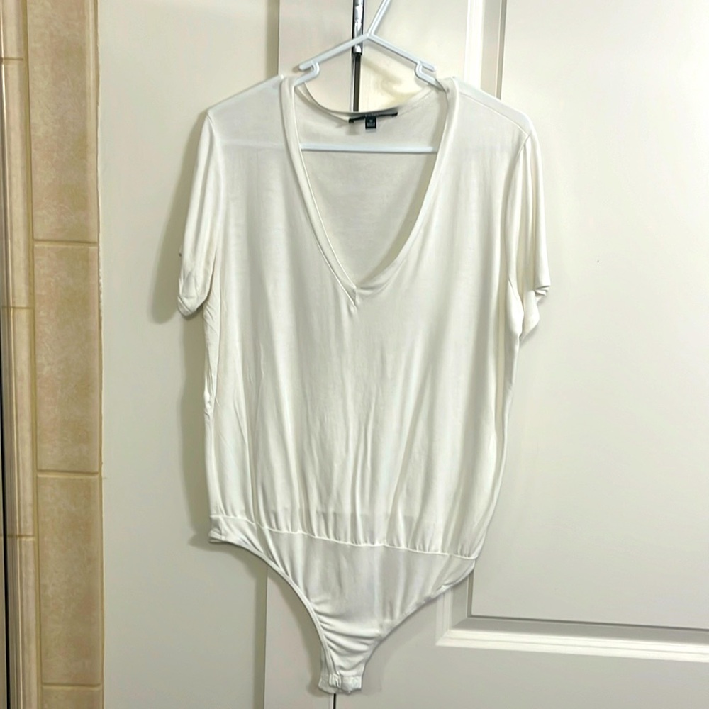 Medium, white t-shirt bodysuit from Lulus